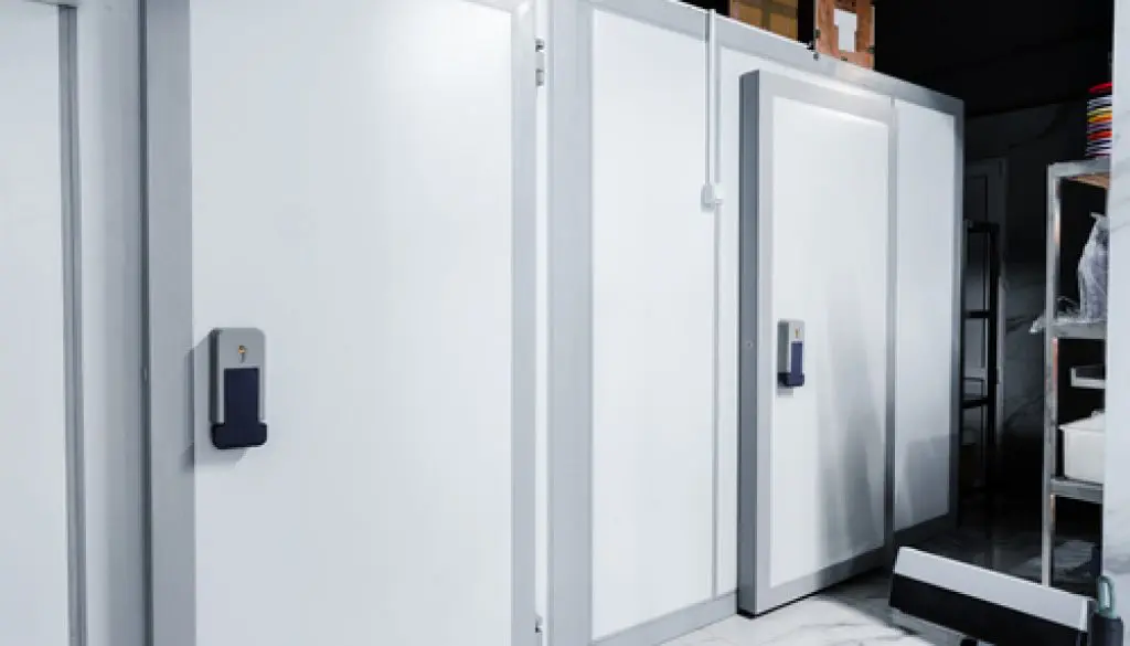 Refrigerator,Room,Door,In,Professional,Kitchen,In,Restaurant