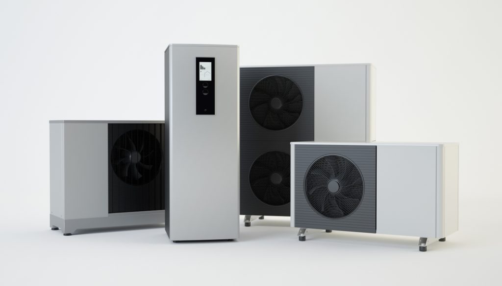 Air,Heat,Pump,Collection,,3d,Illustration High temp heat pumps
