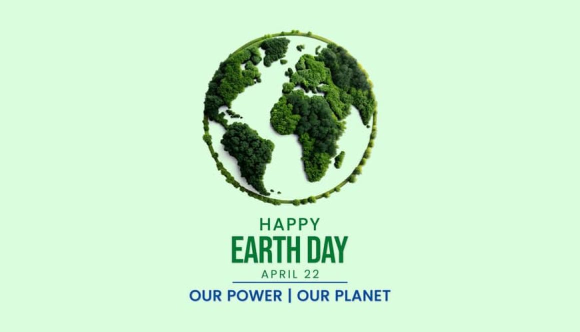 Our,Power,,Our,Planet.,Design,With,3d,Earth,Map,Drawing.