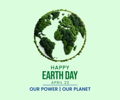 Our,Power,,Our,Planet.,Design,With,3d,Earth,Map,Drawing.