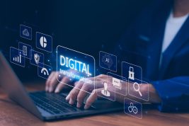 Digital,Transformation,And,Various,Business,Technology,Concept.,Businessman,Working,On