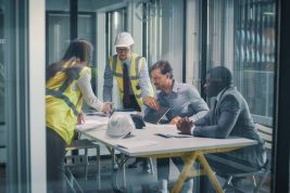 Executives,And,Construction,Consultants,Meet,In,A,Glass,Office,To