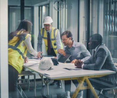Executives,And,Construction,Consultants,Meet,In,A,Glass,Office,To