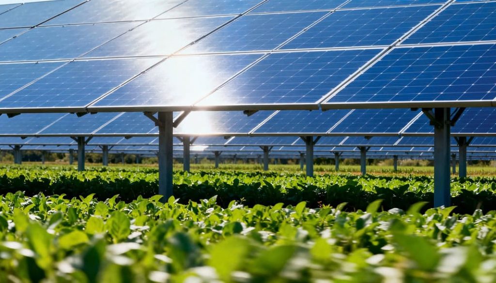 A,Vast,Field,Of,Blue,Solar,Panels,Standing,Above,A
